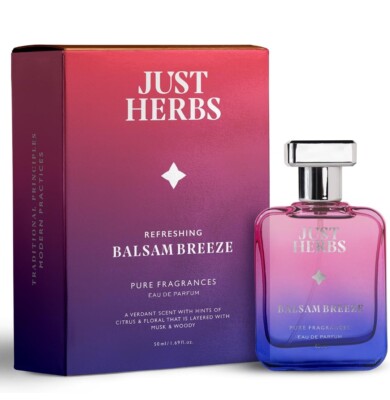 2 X Just Herbs Refreshing Balsam Breeze EDP Perfume for Men