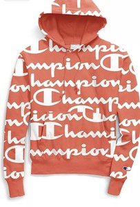Champion Men S Reverse Weave All Over Logo Print Hoodie Groovy