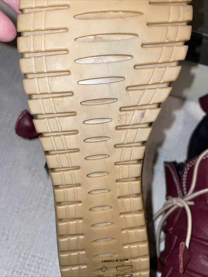 Spring Step Comfort Wedge Womens Size 37 U.S. 6 M Burgundy Leather Going Out - Image 3 of 4