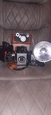 Vintage Lot 5 Of Cameras, Kodak Brownie hawkeye, Ansco, polaroid land argus,GE