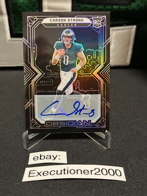 Carson Strong # Eagles # 2022 Panini OBSIDIAN Football ROOKIE AUTO 001/199 #103
