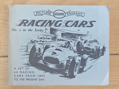 ATLANTIC PETROLEUM 1958 RACING CARS Trade Card SET c/m im Original Album Fangio