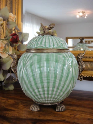 Deckelvase Porzellan Bronze Prunkvase Luxus Urne Antik Barock Pokal Vase Dose - Bild 1 von 4