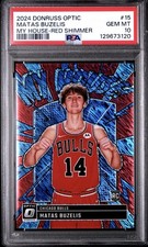 2024 Donruss Optic Matas Buzelis My House - Red Shimmer /75 PSA 10 Chicago Bulls