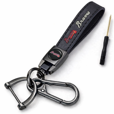 Atlanta Braves Leather Keychain Car Key Ring w/ Screwdriver Gift Fast Ship