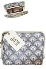 HOBO Cosmetic Bag Accessory Case Mesh Inserts Grey Dawn w/Mesh Pockets NWT