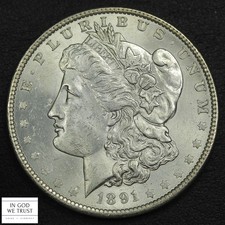 1891 Morgan Silver Dollar $1 (MS CHOICE UNC)