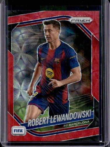 2025-26 Panini Prizm FIFA Robert Lewandowski Choice Red Prizm #/88 Barcelona