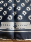 ROBERT TALBOTT SILK POCKET SQUARE, ITALY, 16', BLACK/DK.BLUE,  WHITE CLOUDS EUC — photo 1
