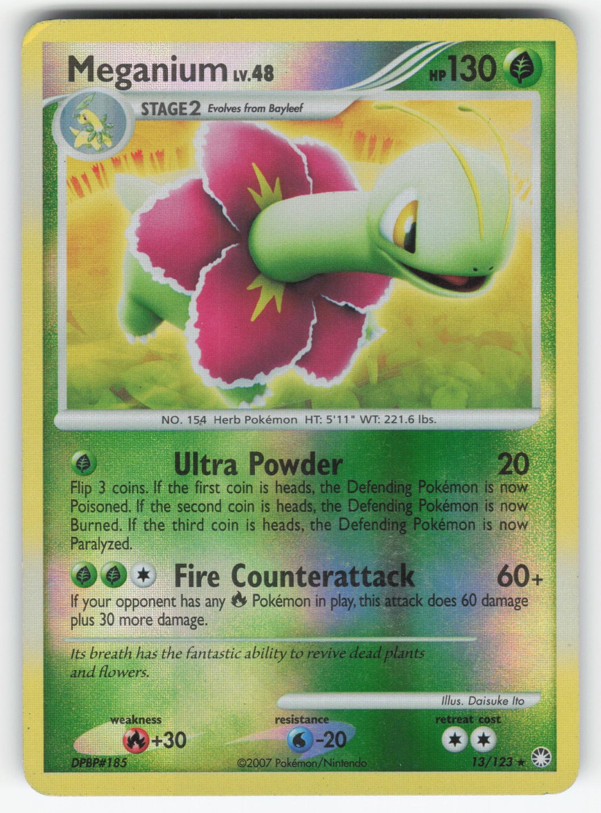 LP Meganium 13/123 Mysterious Treasures Reverse Holo Pokemon