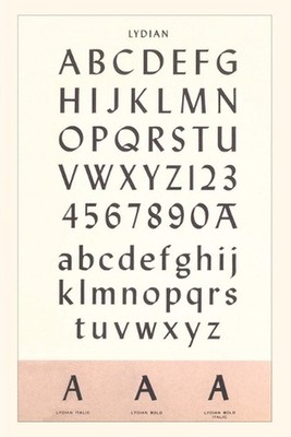 Vintage Journal Font Sample Chart, Lydian by Found Image Press (English) Paperba