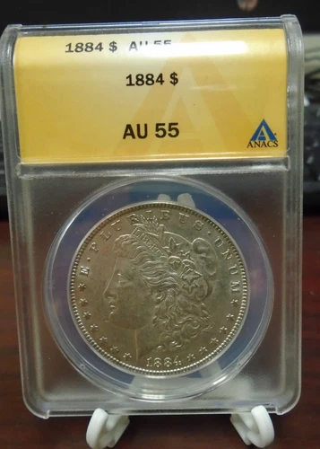 1884 United States Morgan Silver Dollar ANACS AU 55