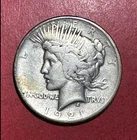 1921 US Peace SILVER Dollar! KEY DATE! "Philadelphia Mint" FINE! Old US Coin!