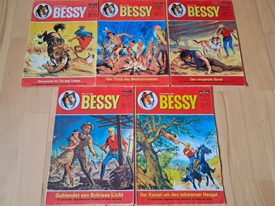 Bessy Nr.8, 33, 36, 40, 75 - Konvolut 5 Comichefte Western Bastei ERSTAUFLAGEN