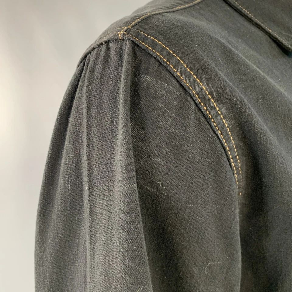 Camisa de manga larga BILLY REID talla XL Shoals negra con puntada en contraste de algodón Foto 4 de 4