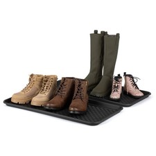 HILLINGTON Multi Purpose Boot Shoes Storage Tray Black Plastic Liner Easy Clean