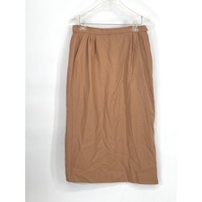 Pendleton Womens Skirt 14 Midi Camel Tan 100 Virgin Wool Vintage USA Modest