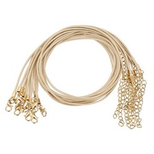 10pcs Waxed Necklace Cord Bulk, 18" 1.5mm Necklace Ropes Dark Beige