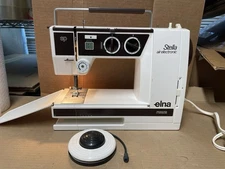 VINTAGE ELNA STELLA AIR ELECTRONIC 390B SEWING MACHINE w CONTROLLER TESTED VIDEO