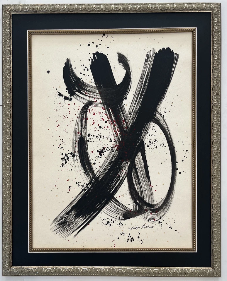 Jackson Pollock óleo sobre papel pesado 1912-1956 en el estilo de. Hecho a mano.  Foto 3 de 4