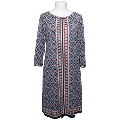 Max Studio, Kleid, Größe: M, Blau/Rot/Mehrfarbig, Elasthan/Polyester #XPp