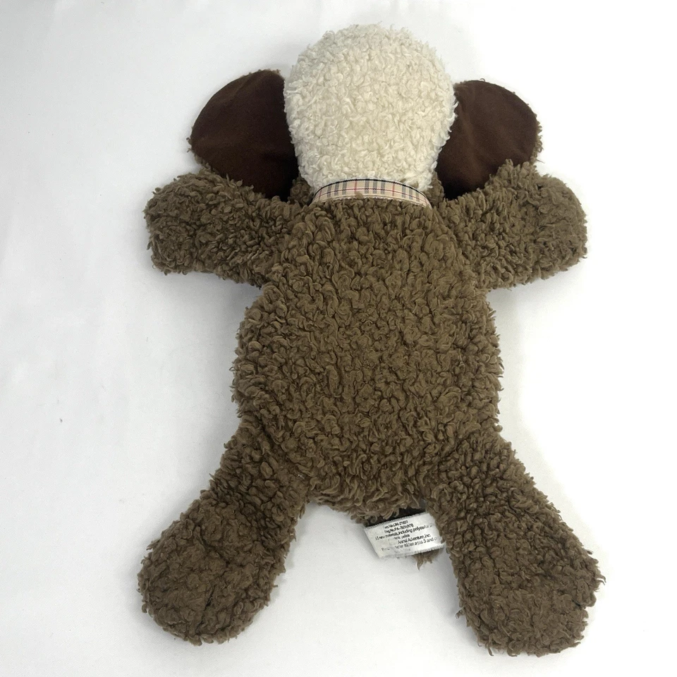 动物冒险小狗毛绒棕色 15 英寸软毛毛茸茸的卷发格子丝带 2001 — 第 4/4 张图片