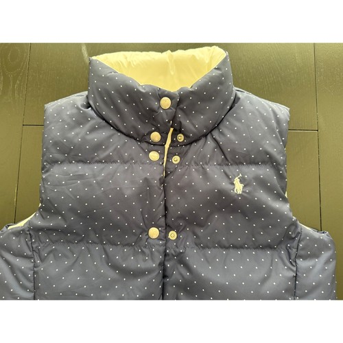 Polo Ralph Lauren Kids Down Puffer Vest Girls Large 12-14 Navy Reversible Coat - Picture 10 of 17