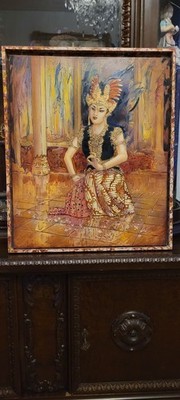 Tempel Tänzerinen Bali Ölgemälde auf Leinwand