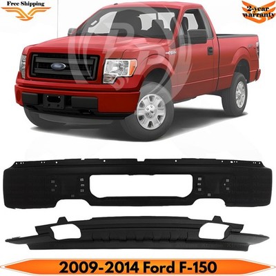 Front Bumper Paintable Steel & Valance Textured Kit For 2009-2014 Ford F-150