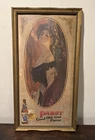 Vintage Pabst Blue Ribbon Beer PBR Parlor Girl Cardboard Beer Sign Wood Frame