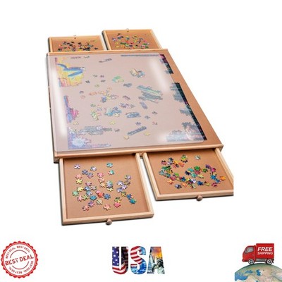 Versatile Puzzle Board with Drawers - Enhance Family Game Nights with Style!