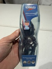 Speedo Aquasocket Competition Swim Goggles Black UV Anti Fog