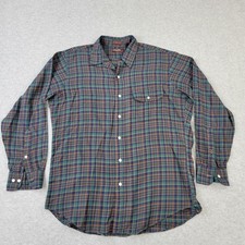 Chaps Ralph Lauren Shirt Mens 16 32-33 VTG 80s Multicolor Plaid Pocket Button Up