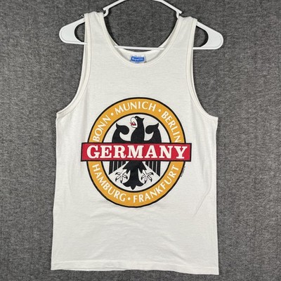 Vintage Germany Royal First Class Shirt Mens Small White Eagle Crest Tank USA