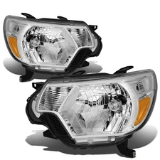 For 2012-2015 Toyota Tacoma Pair Chrome Housing Amber Corner Headlight Head Lamp