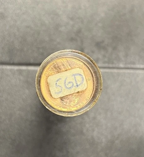 1956-D GEM BU WHEAT CENT ROLL