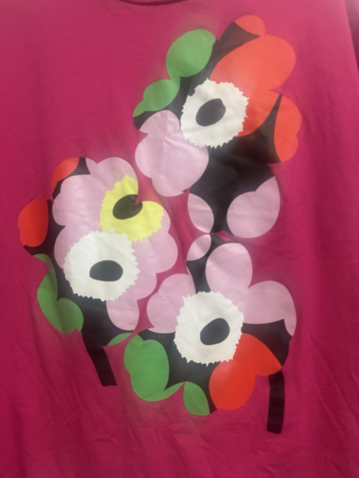 Rare adidas x Marimekko Pink Flower Graphic Tee (Fits Women's Small) image 3
