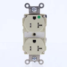 P&S Ivory Hospital Grade Tamper Resistant Duplex Receptacle 20A BULK TR63-HI