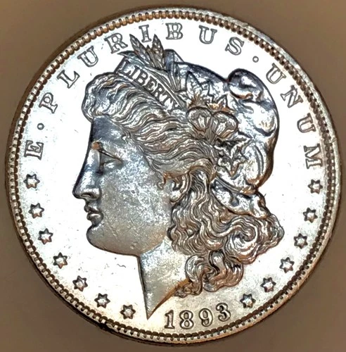 1893 MORGAN DOLLAR! ULTRA PROOF LIKE! DEEP LIQUID MIRRORS! EXTREME RARITY #64712