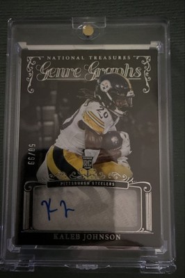 2025 Panini National Treasures - Genre Graphs Kaleb Johnson #GG-KJN /99 (AU, RC)