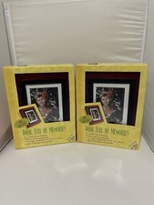 Set Of 2 Book Full of Memories Wood Photo Album Holds 200 4"x6" 50 Pages Each