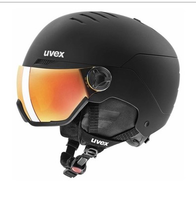 Uvex Wanted Visor Adjust. Ski Helmet Black Mat Integrated M-L 58-61 cm