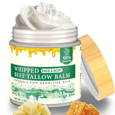 Beef Tallow, Tallow Face Moisturizer, Body Lotion Skin Care for Sensitive Skin