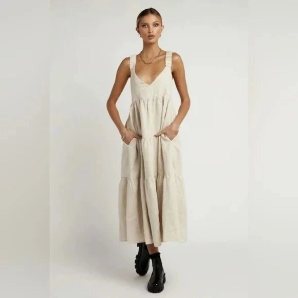 DISSH Linen Amy Crossback Dress - 14 | eBay