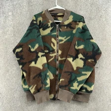 VTG Hunting Sweater Men L Green Brown Real Tree Camo Fleece  Hunting Outdoor 90s