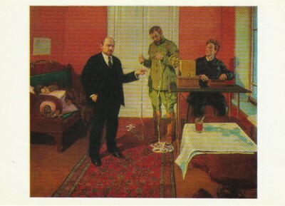 Sowjetische Kunstpostkarte, 1979 - LENIN an direkter Linie (1933) von I.Grabar (1871-19