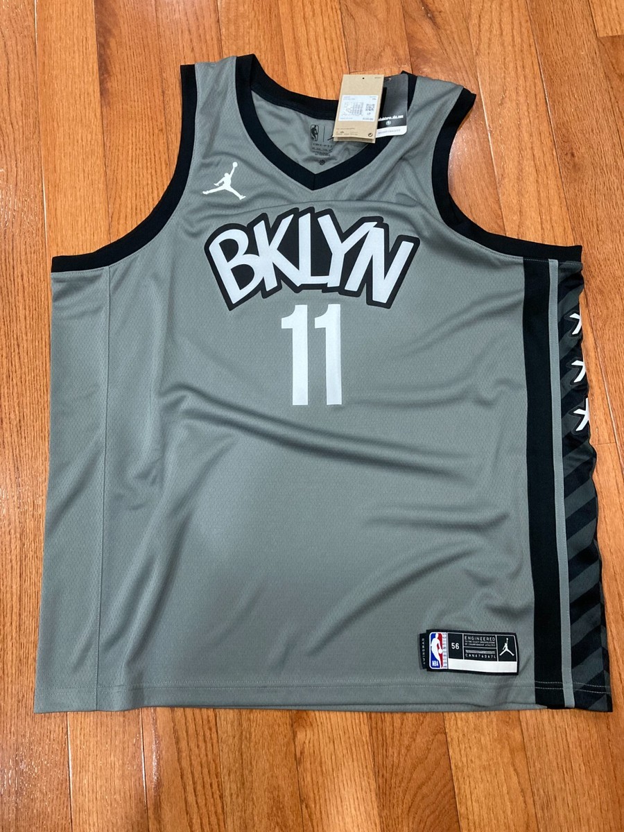 Nike Jordan Men Brooklyn Nets Kyrie Irving #11 Grey 2020-21