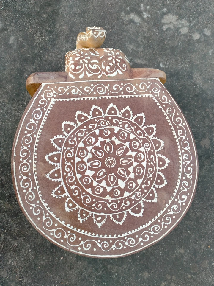 Indian Handmade Wooden Elephant Shape Floor Decor Side Stool, Kids Stool, Gifts - Image 3 of 4