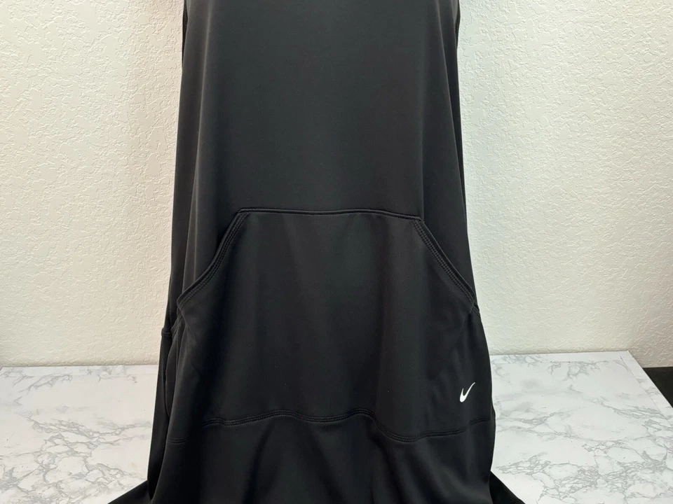 NIKE DRI-FIT Poli Corredor Espalda Canguro Bolsillo Sudadera con Capucha Top Mujer M Negro Sudadera con Capucha R1 Foto 2 de 4