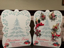 Christmas Corsage & Package Decoration Store Counter Display Board Vintage Style